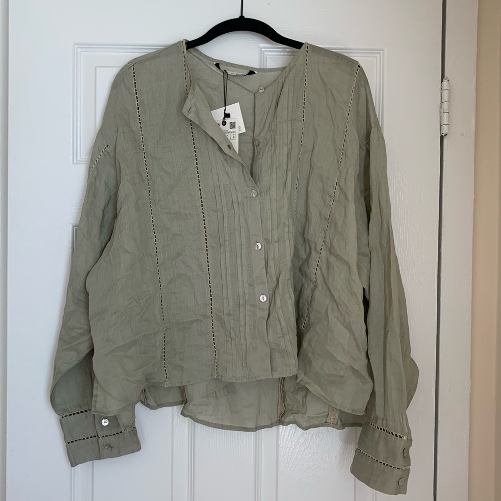 Zara Sage green Top